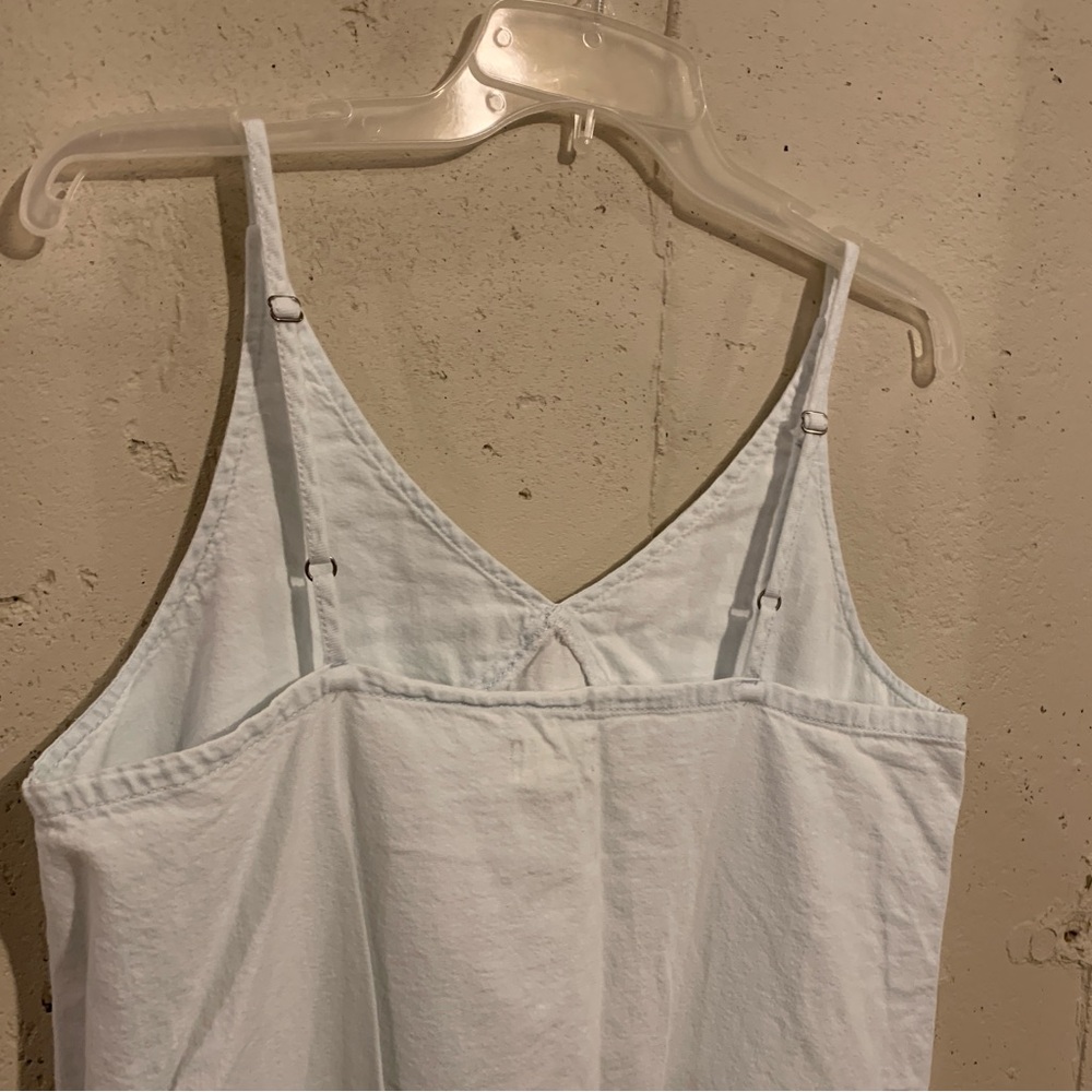 Pact Organic Cotton Midi Dress Spaghetti Strap Blue Size Large Sleeveless V Neck - Picture 7 of 8